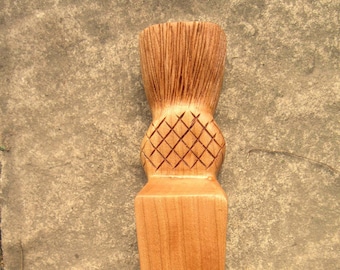 carved door stop/wedge ,scottish thistle