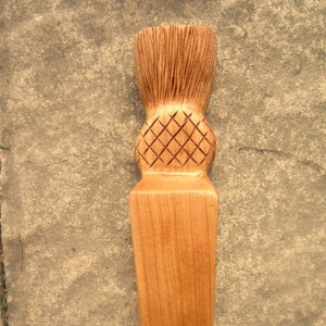 carved door stop/wedge ,scottish thistle image 1