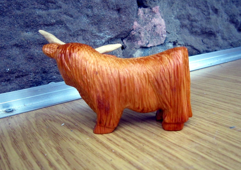 highland cow, highland coo,Scottish. hand carved image 9