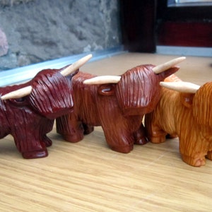 highland cow, highland coo,Scottish. hand carved image 10