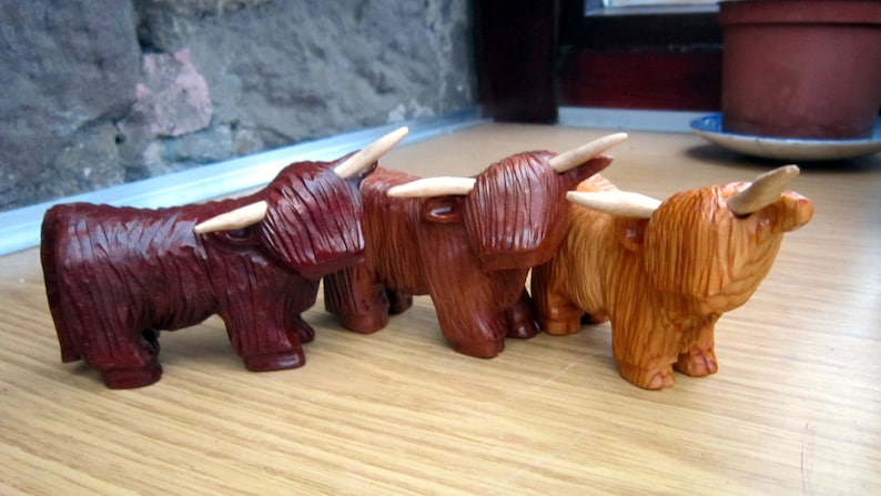 highland cow, highland coo,Scottish. hand carved image 10