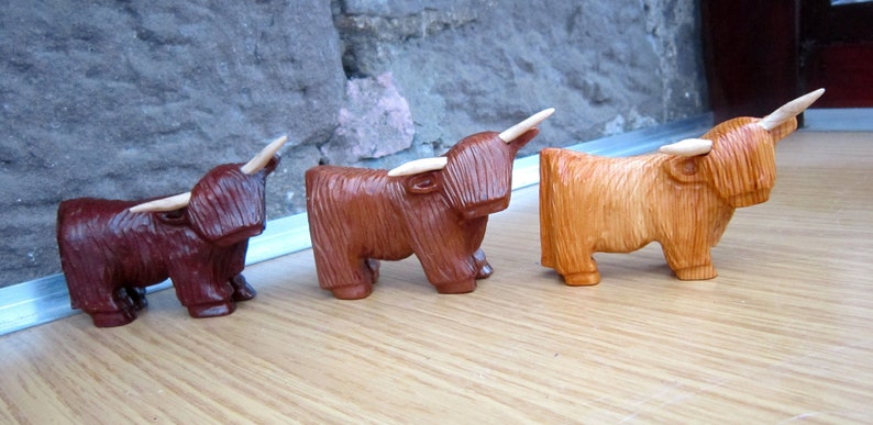 highland cow, highland coo,Scottish. hand carved image 1