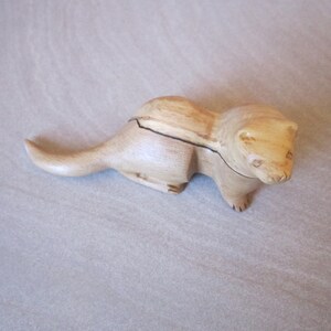 carved wooden otter in walnut. yew or spalted beech image 8