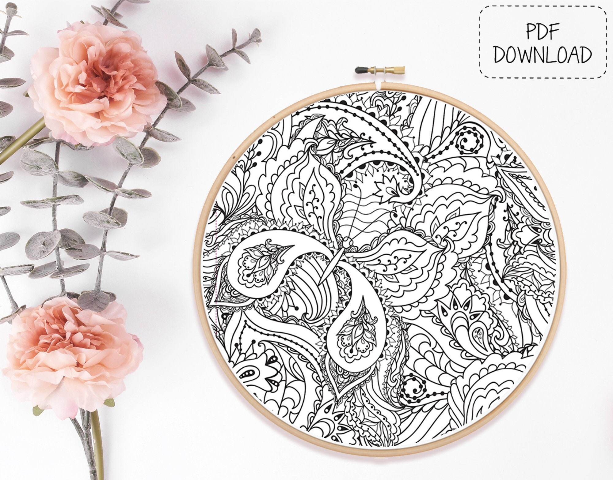 Hand Embroidery Pattern - PDF Download - 'butterfly Zentangle ...