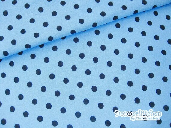 Jersey Cotton Dots 9 Mm Light Blue Dark Blue Etsy