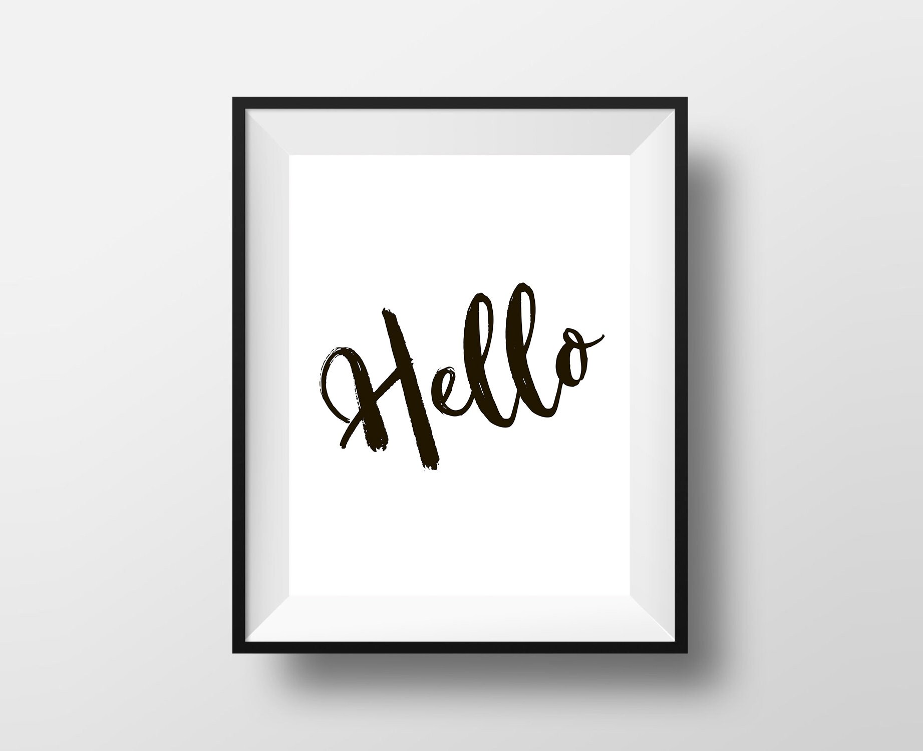 Hello Print Printable Wall Art Typography Poster Digital Etsy