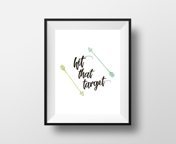 Hit That Target Motivational Print Kids Room Decor Etsy