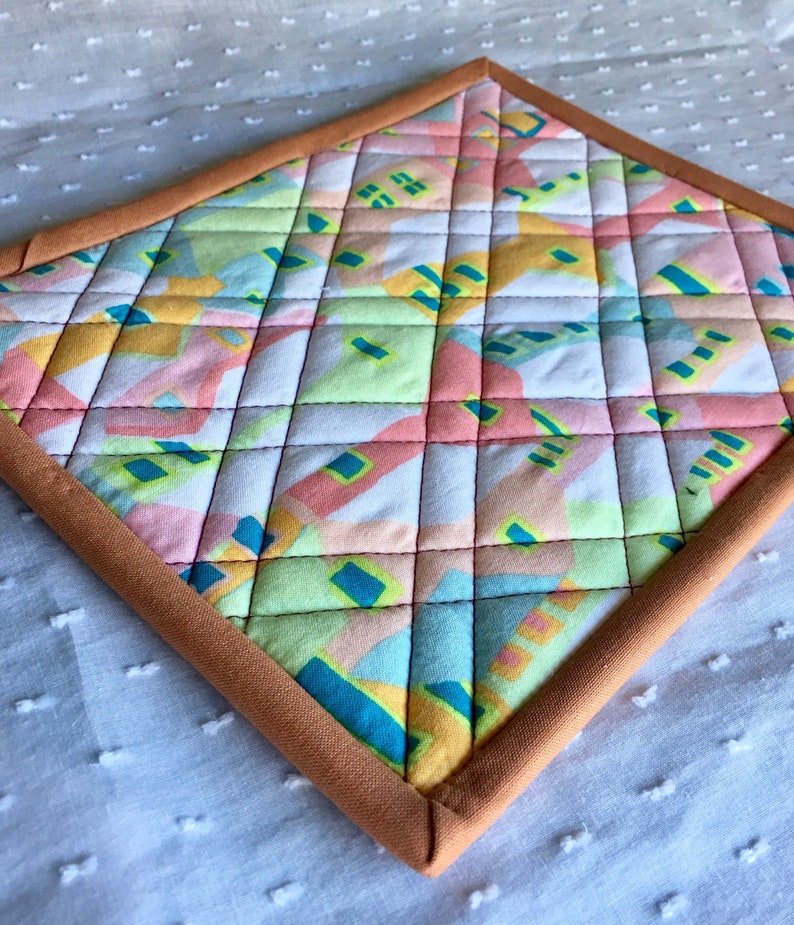 Modern Quilted Pot Holder or Hot Pad Potholders Hotpads Trivet Housewarming Gift Hostess Gift Unique Handmade
