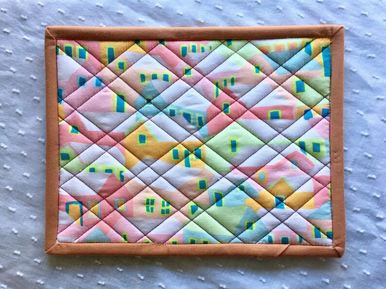Modern Quilted Pot Holder or Hot Pad Potholders Hotpads Trivet Housewarming Gift Hostess Gift Unique Handmade