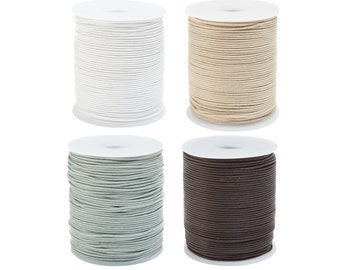 4 rolls of waxed cotton cord in a set - 1 mm or 1.5 mm - 4x 100 meters - color set white-beige-gray-brown - for necklaces, macrame, jewelry