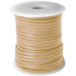 Flat leather cord | 3 mm wide | approx. 1 mm thick | Color & length selectable (from 3 meters) | Very strong - For leather jewelry - vegetable tanned 16 Creme
