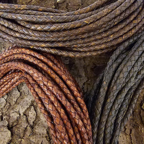 3,0mm Lederband Geflochten Hellbraun Hell