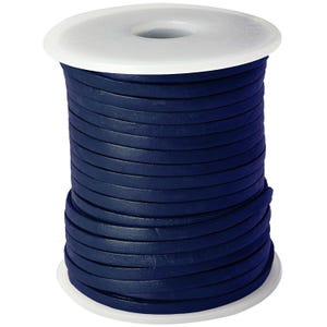 Flat leather cord | 3 mm wide | approx. 1 mm thick | Color & length selectable (from 3 meters) | Very strong - For leather jewelry - vegetable tanned 14 Navy