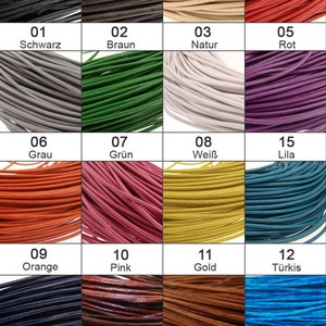 Leather cords 1.5 mm diameter - vegetable tanned, leather straps for leather chains, jewelry, braiding and creative projects