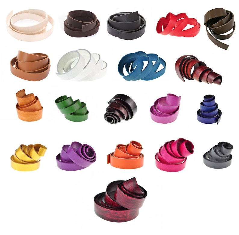 1 Meter - Flaches Lederband in vielen Farben und Breiten von 10 mm - 40 mm und einer Dicke von ca. 2 mm. Ideal zum Basteln, für die Schmuckherstellung und fürs kreative Lederhandwerk