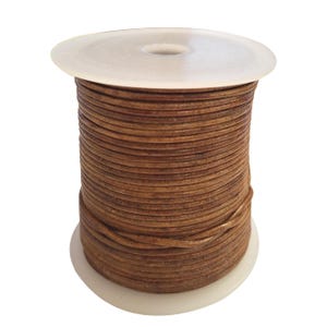 Leather cord antique light brown | 2 mm diameter - vegetable tanned, leather straps for leather chains, jewelry, braiding & creative projects