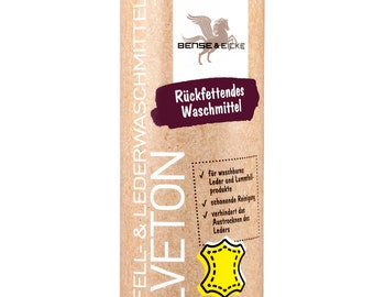 Velveton - detergente para piel de cordero y cuero - limpieza de cuero, limpieza de pieles, cuidado del cuero, apto para lavadoras