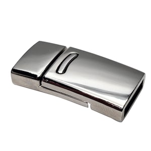 High-quality stainless steel magnetic clasp - opening 10 mm x 2.5 mm - external dimensions 25 x 13 x 5 mm | Shiny - For bracelets