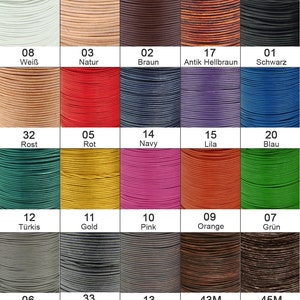 Leather cords 1 mm - vegetable tanned, high-quality leather cords for leather necklaces, jewelry, braiding, bracelets and creative projects