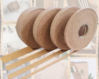 Fita de cortiça autoadesiva de 10 m – material DIY sustentável para projetos de artesanato, scrapbooking e decoração | Rolo de 10 m, várias larguras - natural