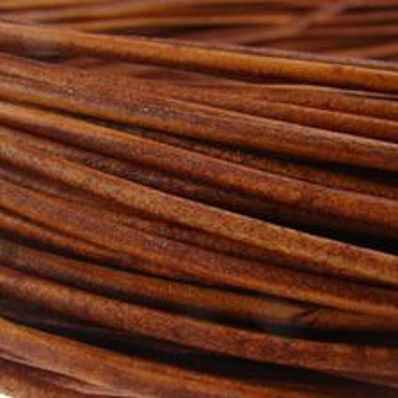 esnado Lederen koord rond - 1 mm. Oranje. 5 meter | Echt leer | plantaardig gelooid | ideaal voor het maken van sieraden en armbanden, knutselen of decoreren, doe-het-zelfprojecten, middeleeuwen
