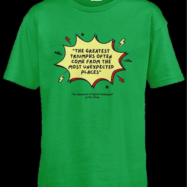 T-shirt per la Giornata mondiale del libro per bambini, Capitan Mutanda / Etichetta strappabile / Sensibile