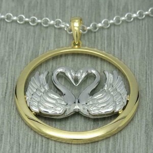 New Sterling Silver Aphrodite Goddess of Love & Desire Swan Pendant  18" Chain