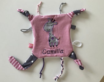 Cuddle cloth, crinkle cloth with name