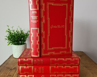 Agatha Christie Collected Works (Choose Your Title), Vintage Illustrated Agatha Christie Hardback Books with Faux Leather Decorative Binding