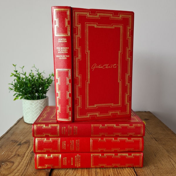 Agatha Christie Collected Works (Choose Your Title), Vintage Illustrated Agatha Christie Hardback Books with Faux Leather Decorative Binding