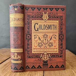 Les oeuvres poétiques d'Oliver Goldsmith, George Routledge and Sons Circa. 1890, livre de poésie ancienne