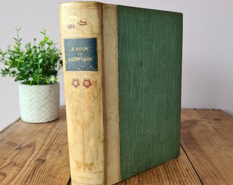 A Book of Light Verse by R. M. Leonard 1910, Antique Poetry Book, Decorative Vellum Binding, Antique Decorative Anthology of Poems