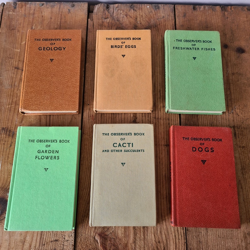 VintageObfängerbücher Perfekt für farbenfrohe Bücherregale, Sammlerbeobachterbücher Wählen Sie Ihren Titel Bild 4