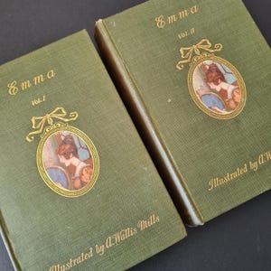 Emma by Jane Austen Antique Rare, Illustrated by A. Wallis Mills, Chatto & Windus Circa. 1910/13, Antique Jane Austen Books