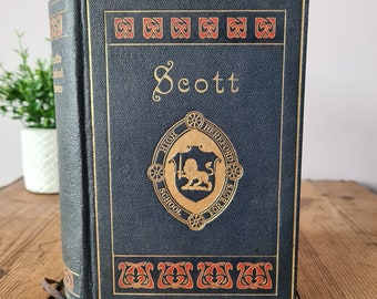 Las obras poéticas de Sir Walter Scott 1926, Libro decorativo antiguo, Libro de poesía vintage, Libro antiguo de poemas