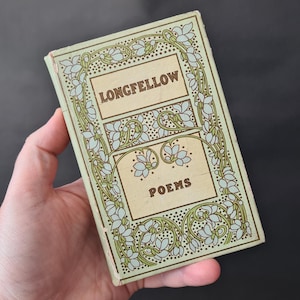 H. W. Longfellow, Rzadki antyk Henry Wadsworth Longfellow Poetry Book, Collins Clear Type Press około 1900 r.