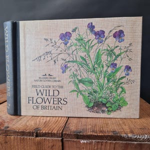 Wild Flowers of Britain, Vintage Illustrated Nature Field Guide Book, Vintage Wild Flowers Book