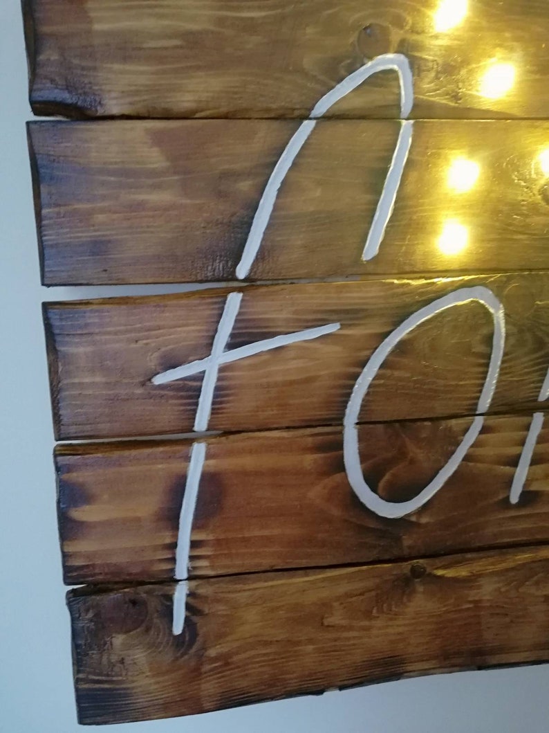 Pallet wall sign Rustic wooden wall art Light up decor Etsy