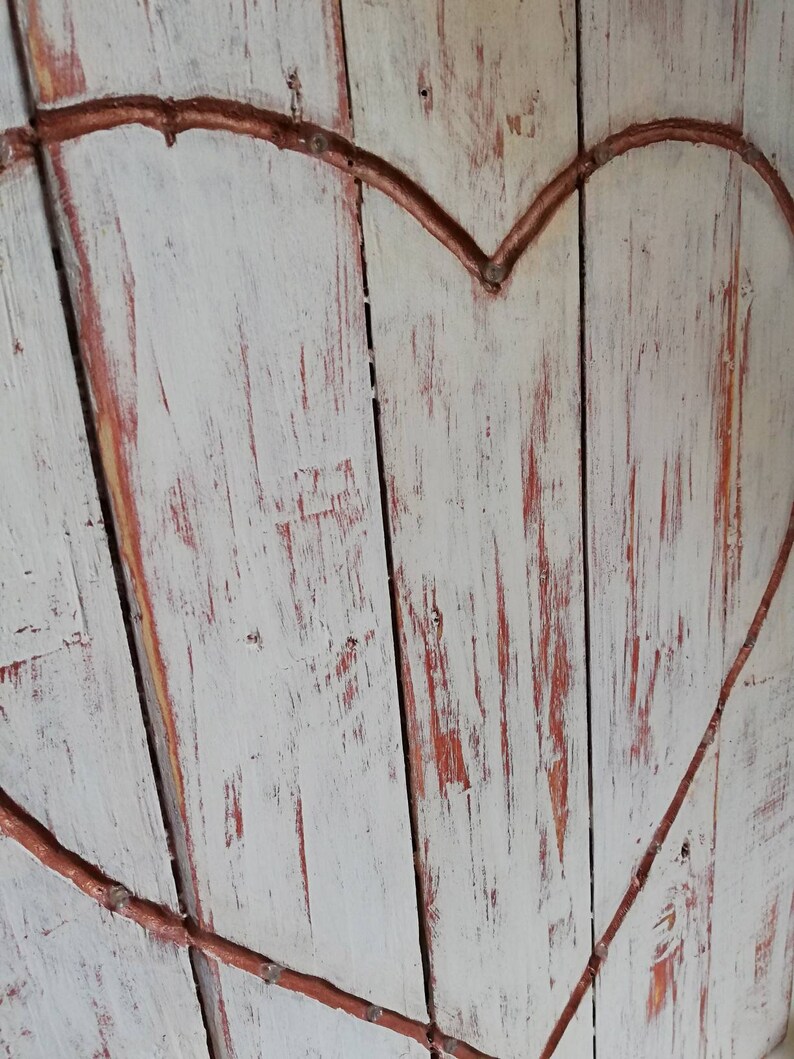 Heart wall art, Pallet wood art, Shabby Chic decor, Reclaimed wood, Rustic wall decor, Pallet art, Light up wall decor, Heart decor image 7