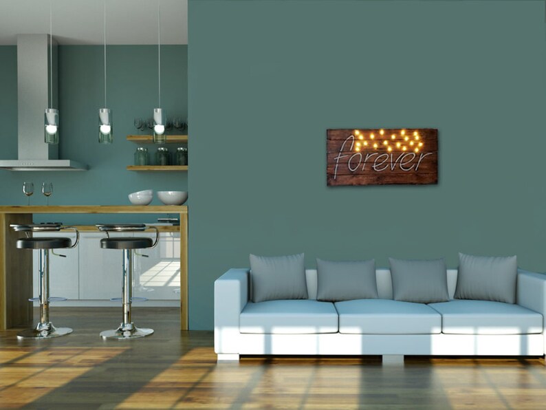 Pallet wall sign Rustic wooden wall art Light up decor Etsy