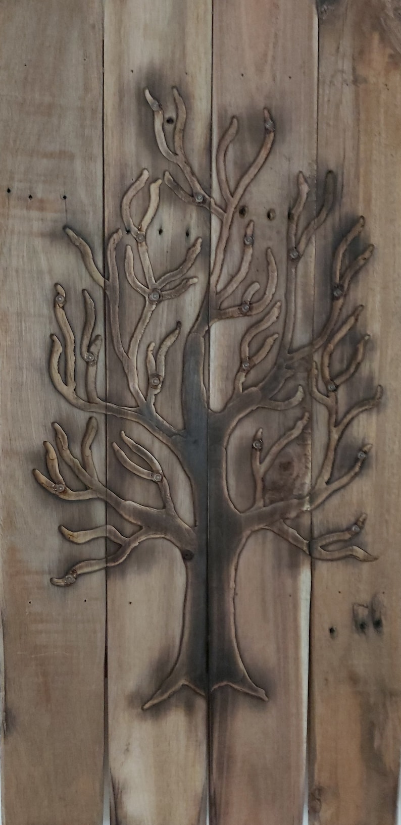 Pallet Wood Wall Art Light up Rustic Tree Wooden Nature Etsy