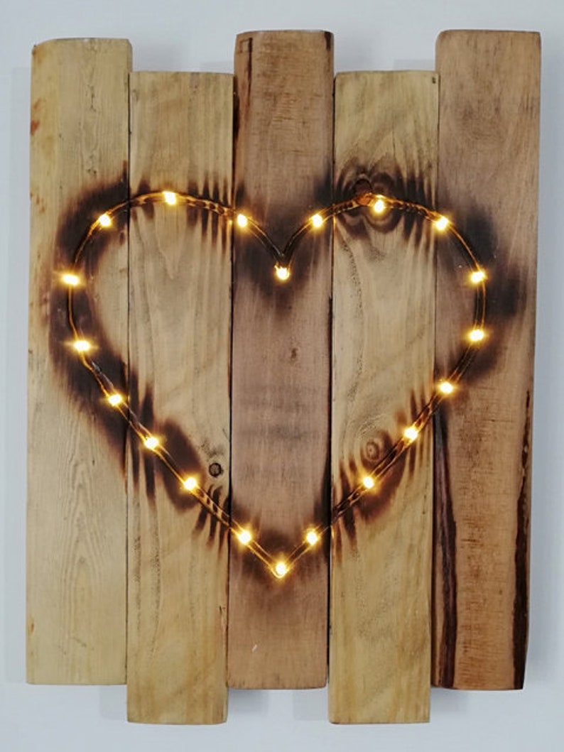 Pallet Wood Wall Art Heart Wall Art Reclaimed Wood Rustic Etsy
