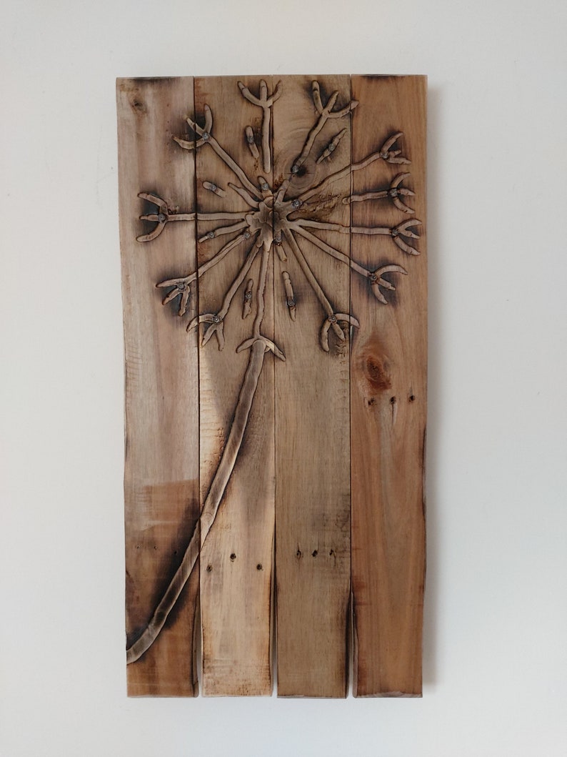 Rustic dandelion wall decor Light up pallet wood wall art Etsy