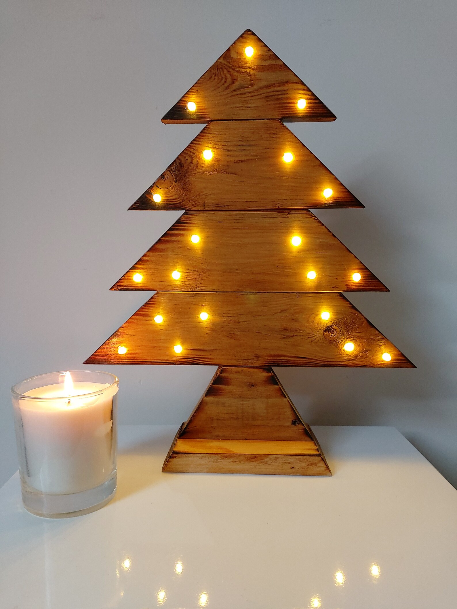 Wooden Light up Christmas Tree Reclaimed Pallet Wood Tree Etsy UK