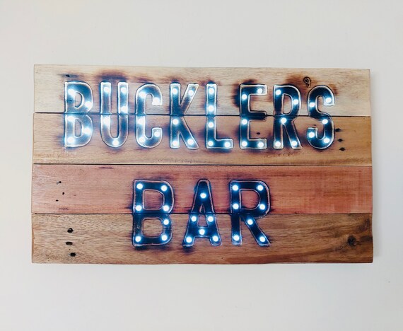 Light up online personalised bar sign