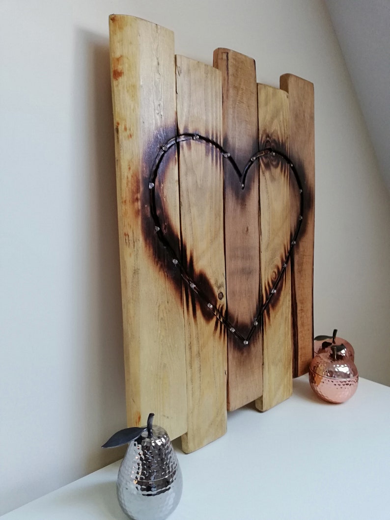 Pallet Wood Wall Art Heart Wall Art Reclaimed Wood Rustic Etsy