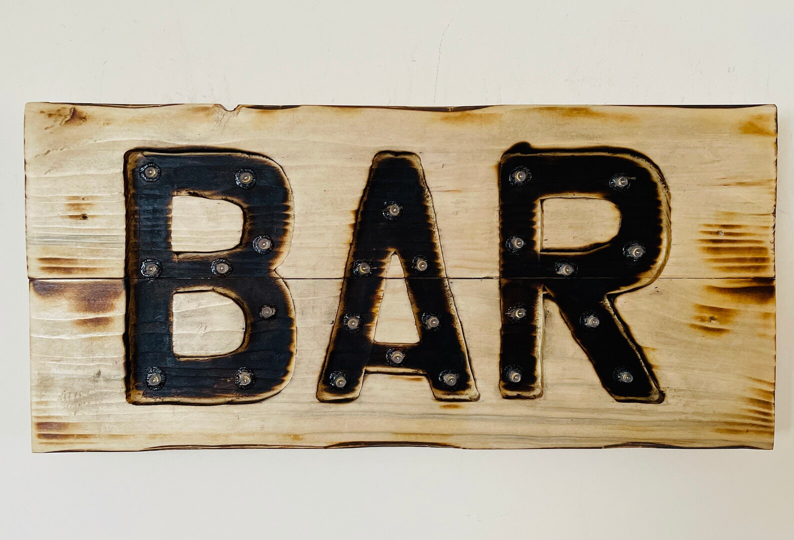 Light up BAR sign Pallet wood bar sign Home bar pub Etsy