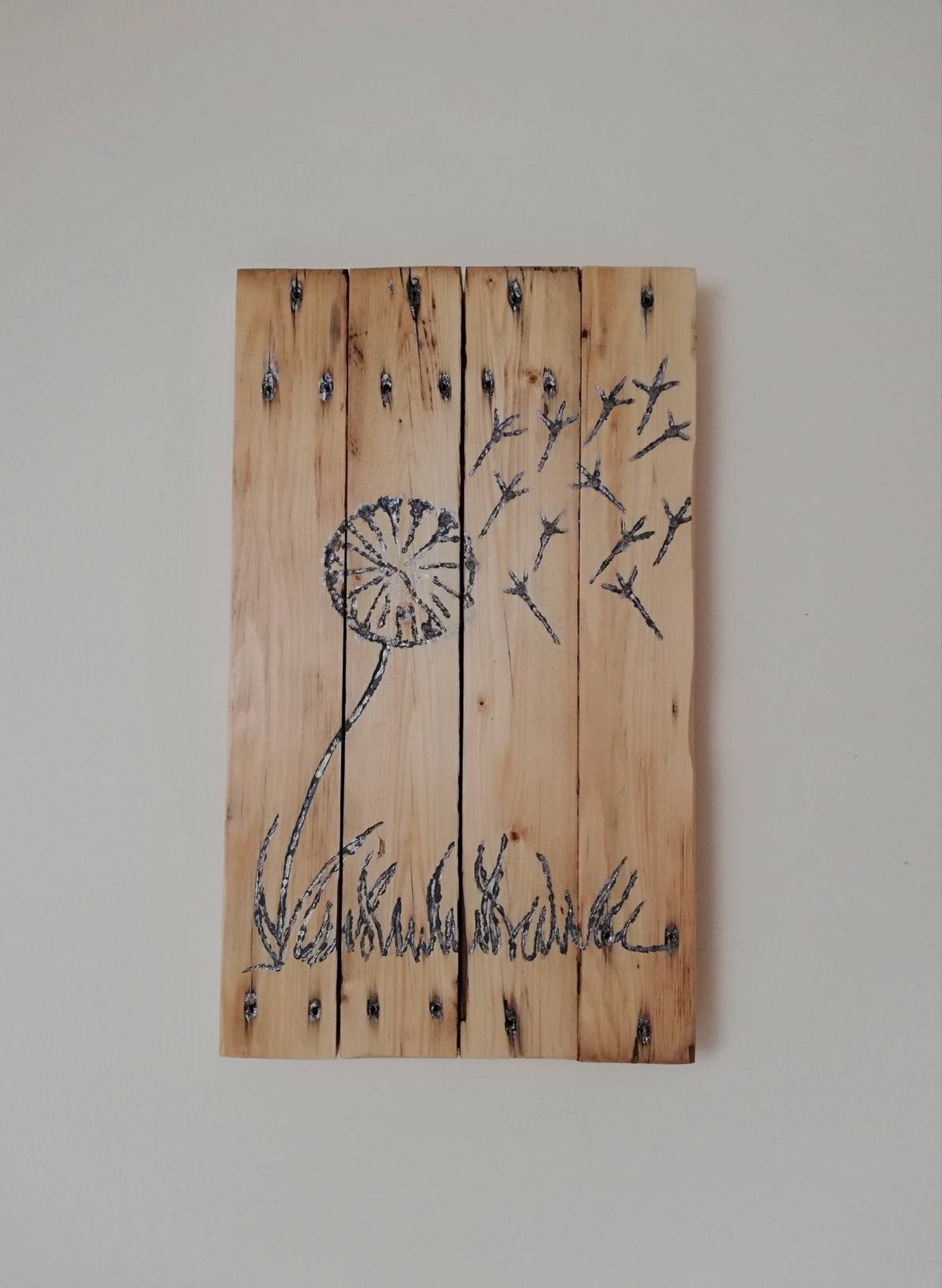 Dandelion Pallet Wall Art Floral Decor Light up Wood Wall Etsy UK