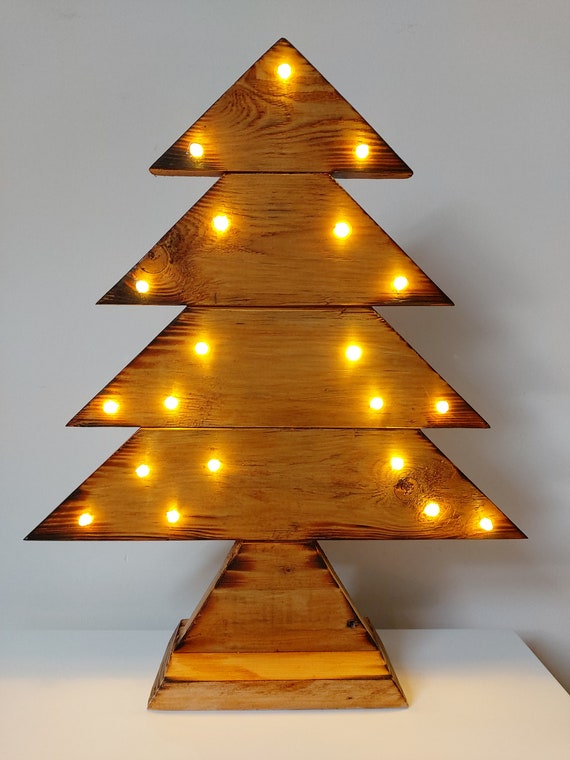 Wooden Light up Christmas Tree Reclaimed Pallet Wood Tree - Etsy