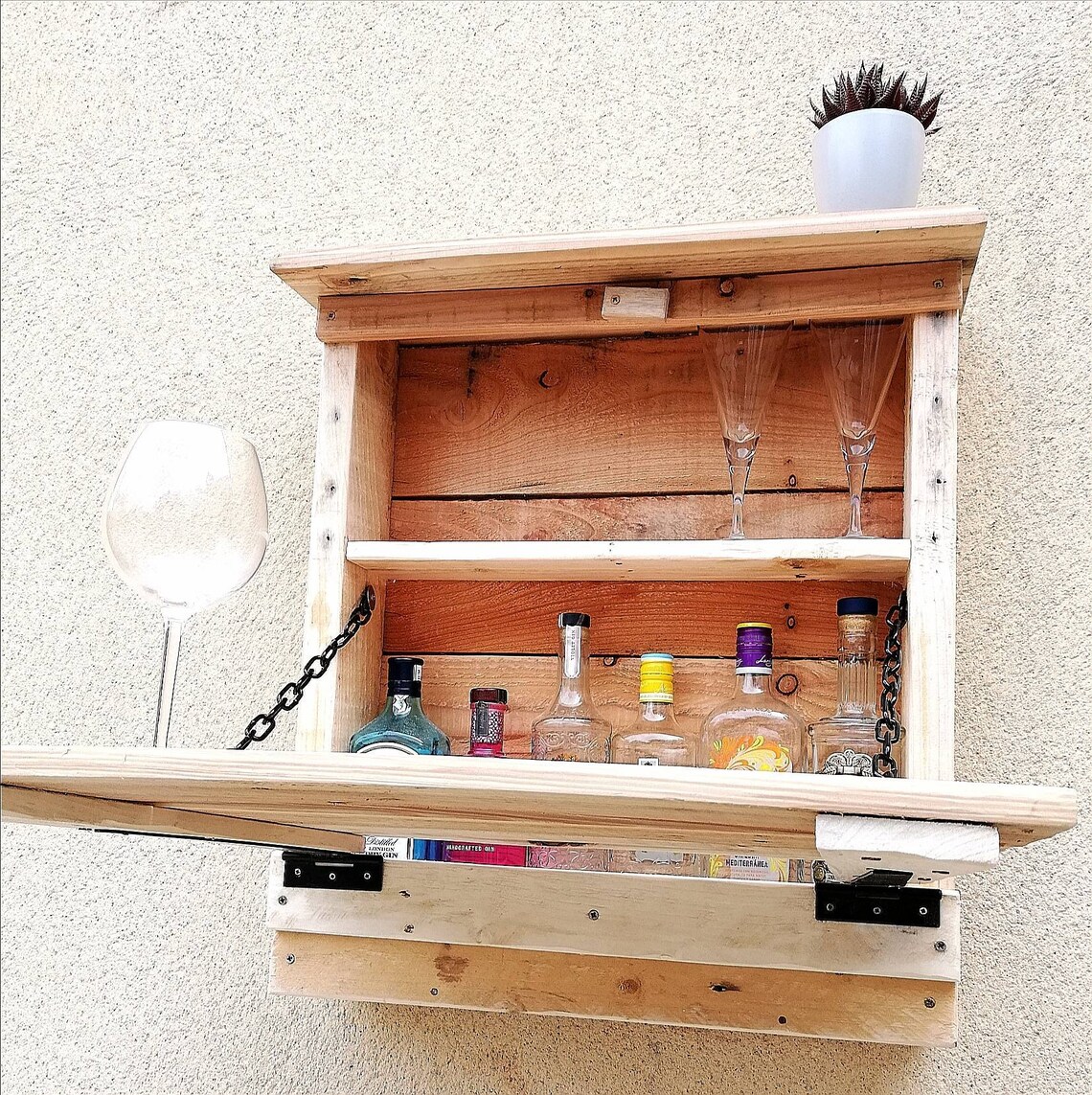 Wall bar Pallet wood Murphy bar Garden Indoor Outdoor unit Etsy